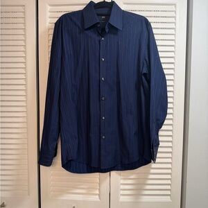 Boss Dark Blue Pinstripe Dress Shirt